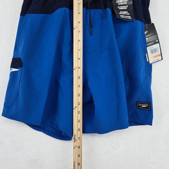 Speedo Mens Swim Trunks Blue Size Small Marina Flex Volley 17" Pocket NWT - Picture 9 of 12